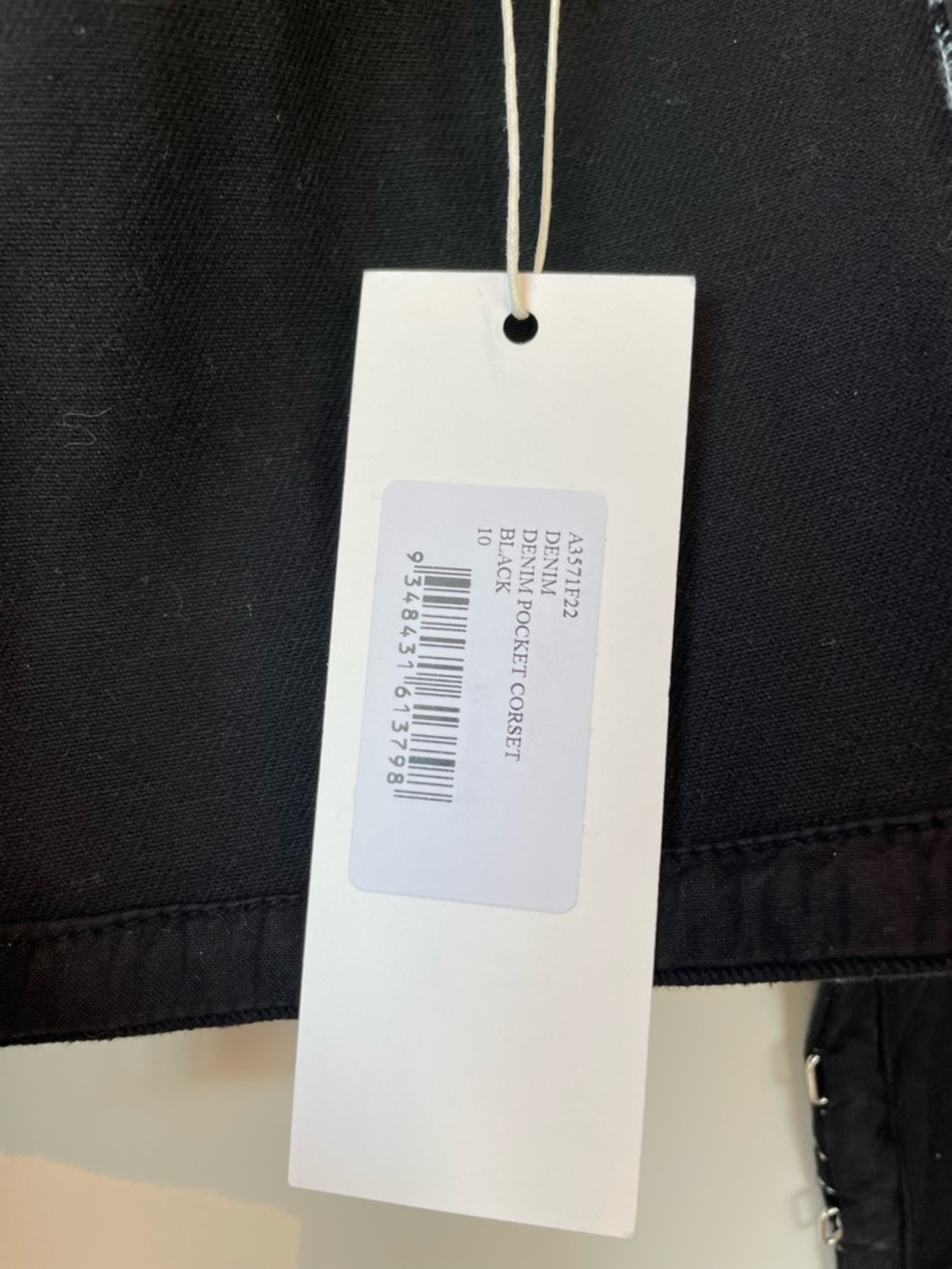 Dion Lee Black Denim Corset Bustier w/ Contrast Stitching Size M AUS 10/US 8 NWT - Picture 4 of 8
